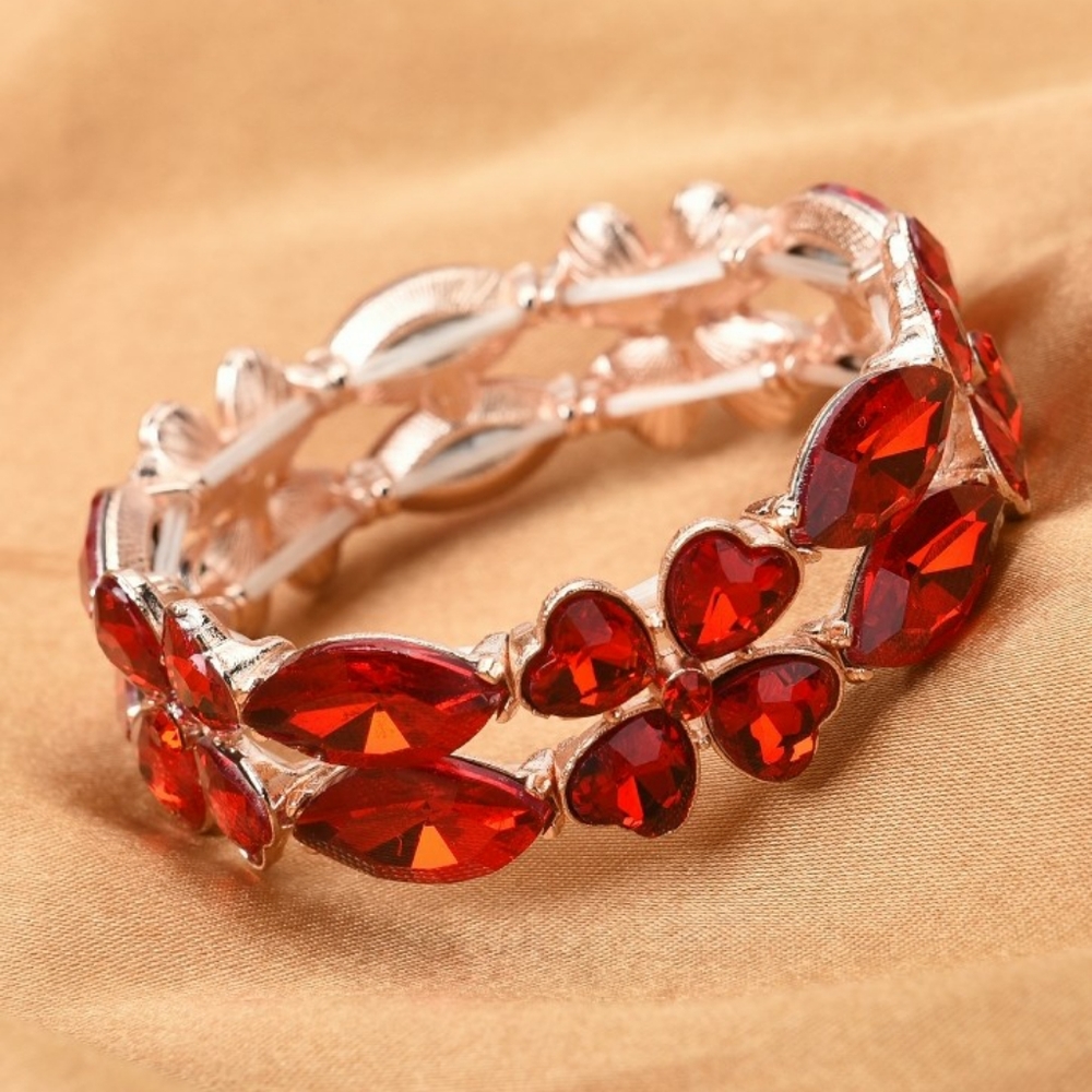 NWT Simulated Red Diamond & Crystal Bracelet